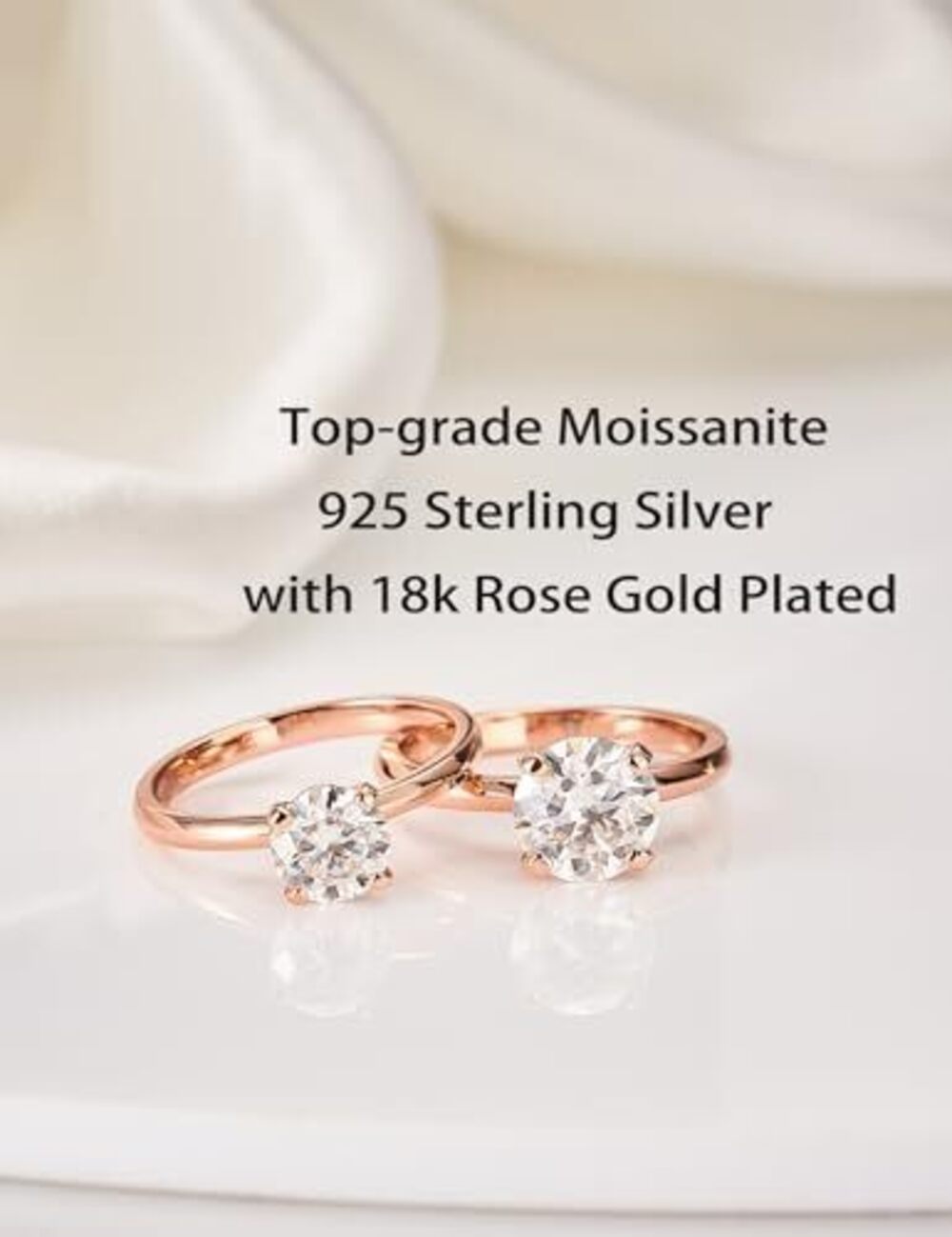 4452 Moissanite Solitaire Engagement Ring Engagement Rings Moissanite - Picture 2 of 5